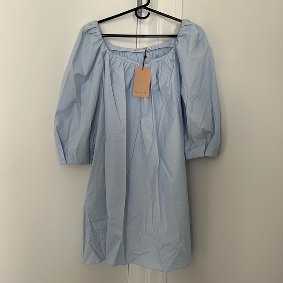 M.M. Lafleur Baby Blue Addie Mini Dress- Poplin NWT - Picture 4 of 5